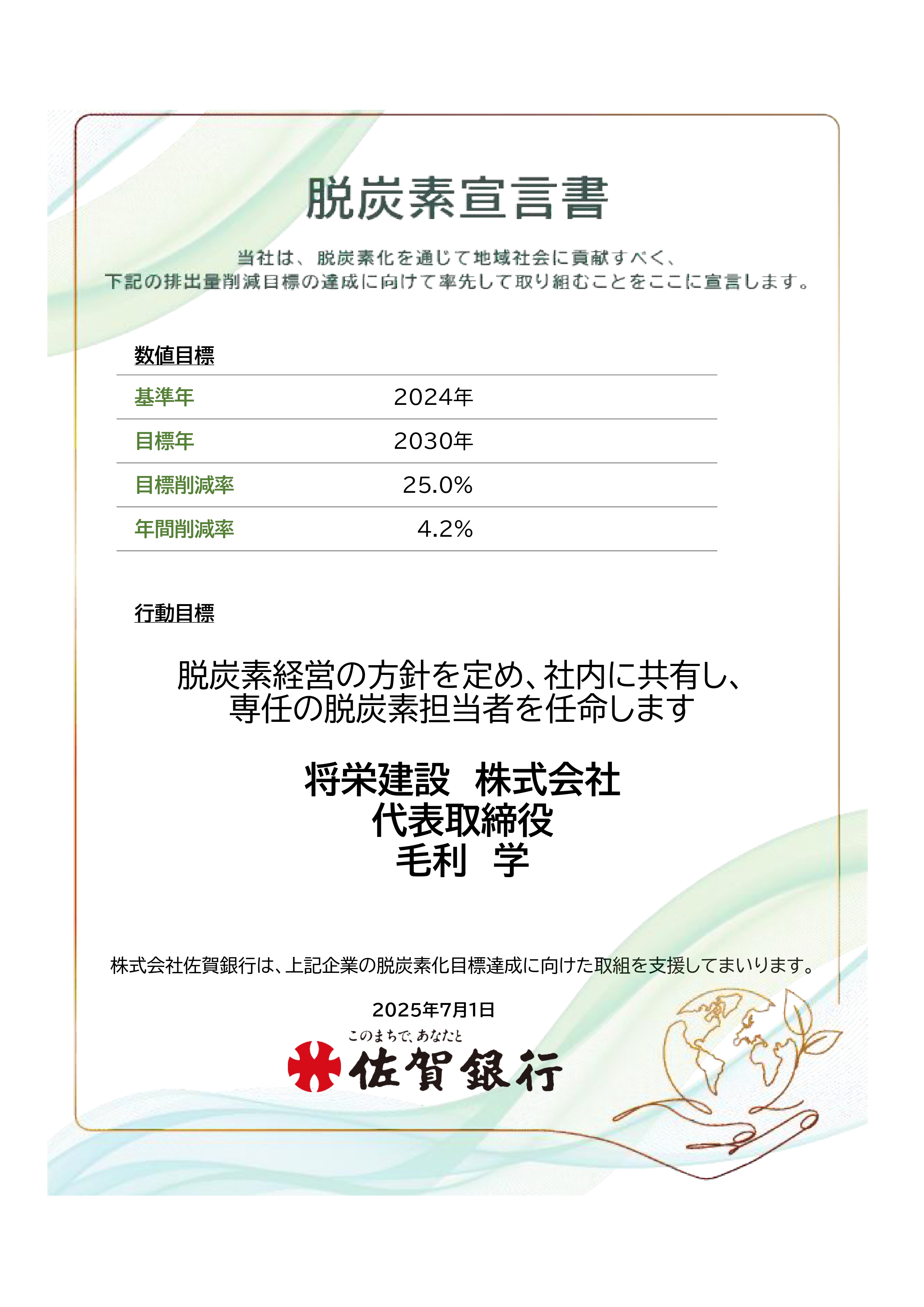 脱炭素宣言書