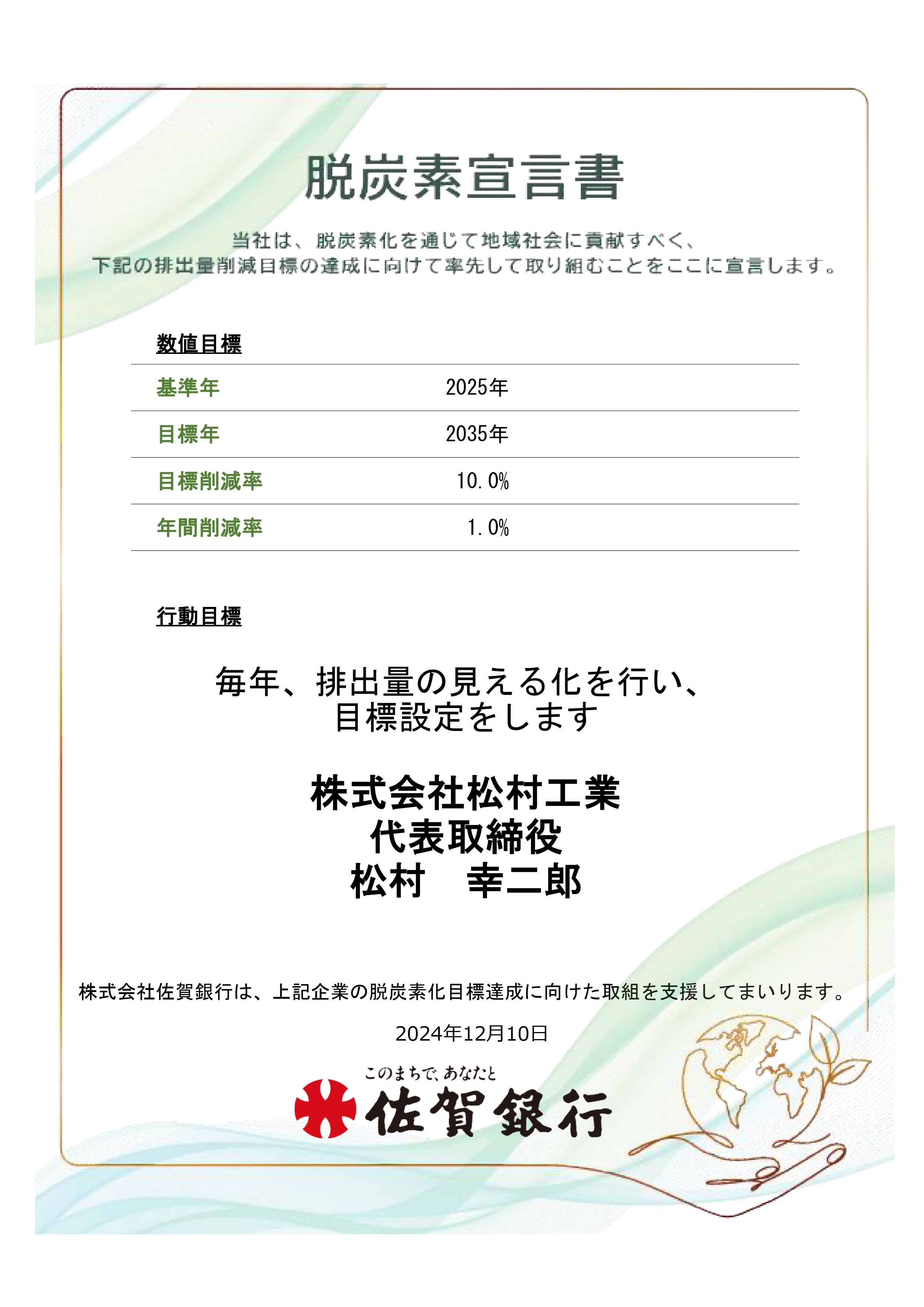 脱炭素宣言書
