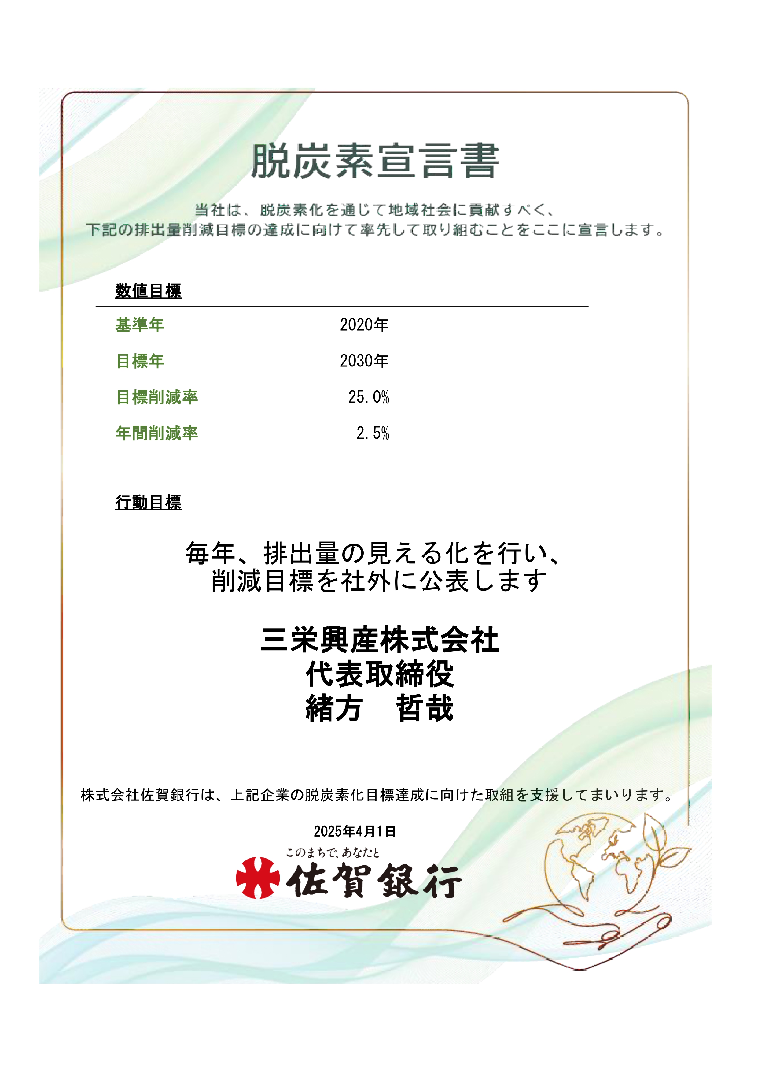 脱炭素宣言書