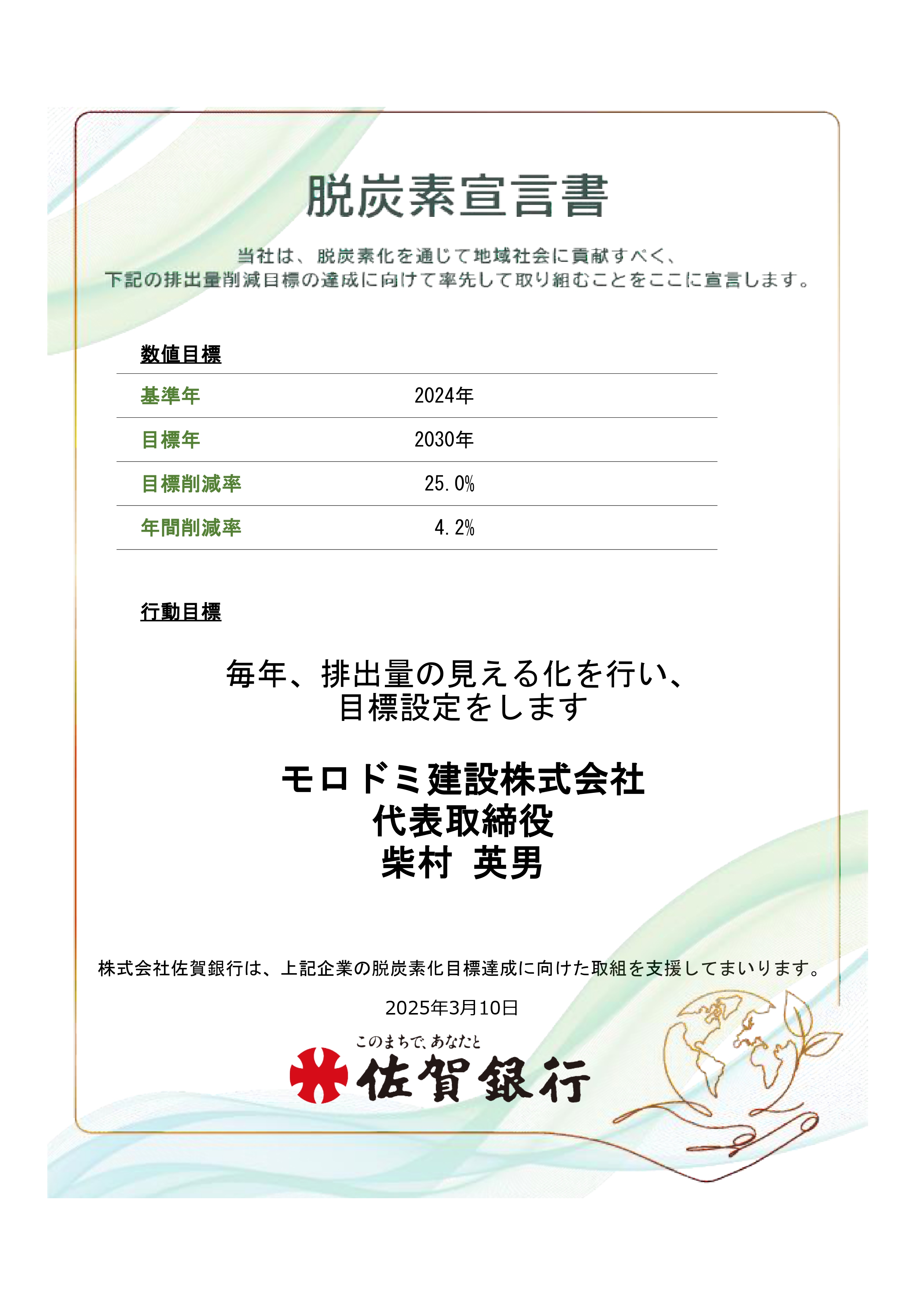 脱炭素宣言書