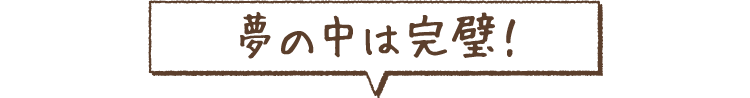 夢の中は完璧！