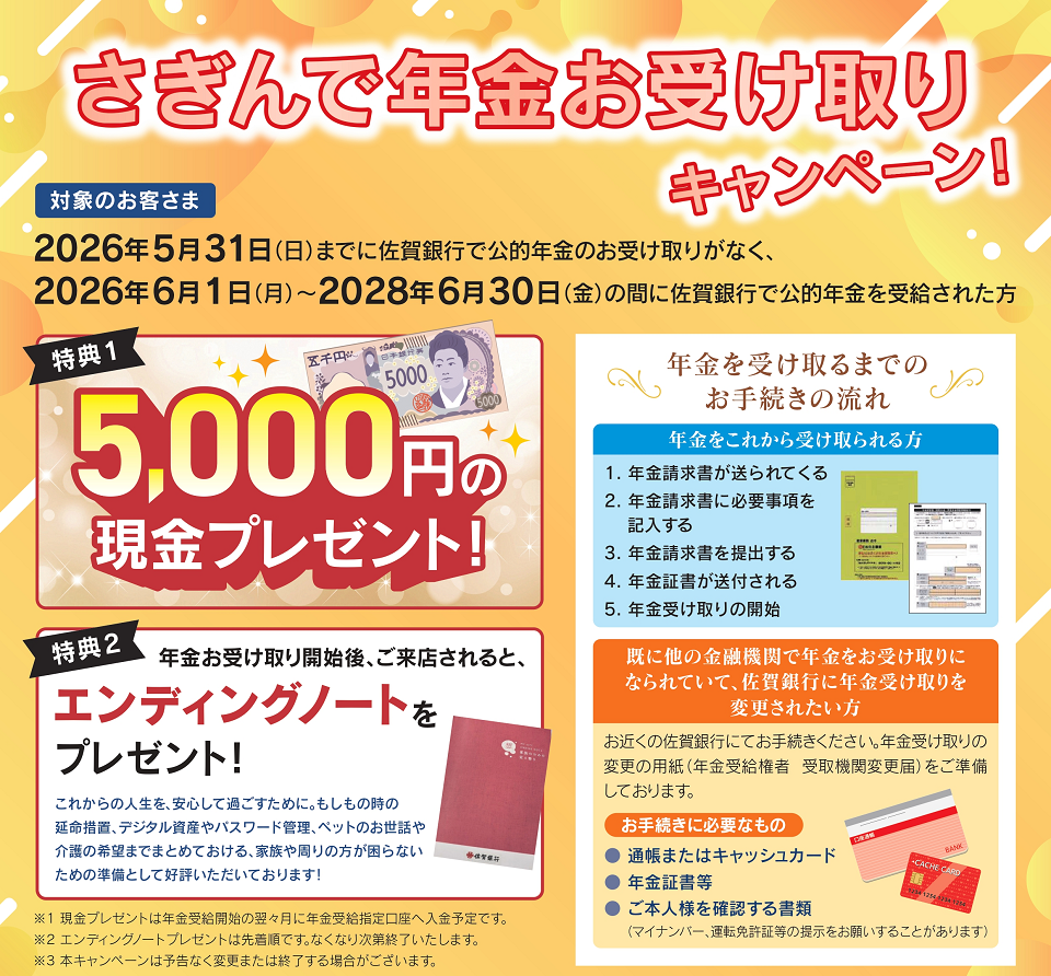 さぎんで年金お受取りキャンペーン
